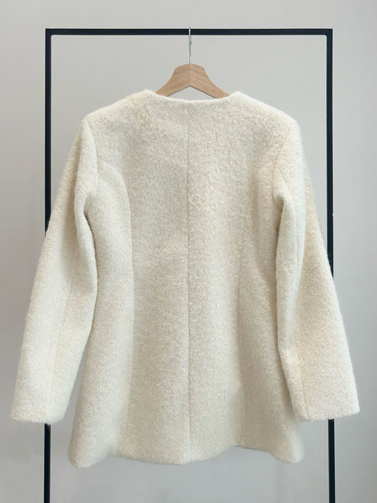 フェルトライクワンピースジャケット/アイボリー