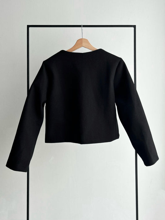 ゴールドボタンショートコート/ブラック