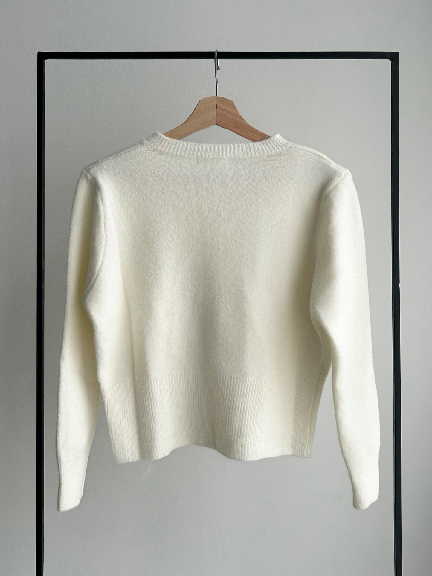 ウエストオープンゴールドボタンカーディガン/アイボリー