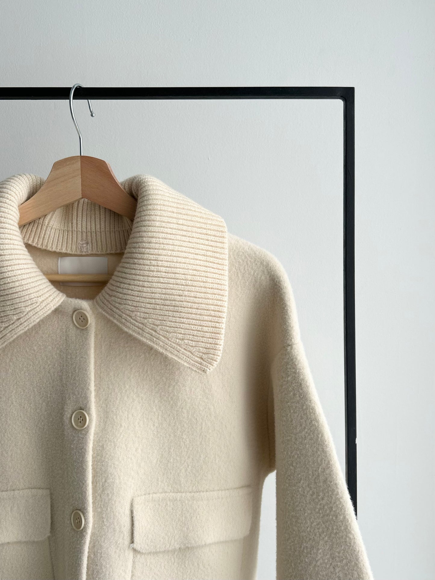 2wayニットカラーショートコート/アイボリー