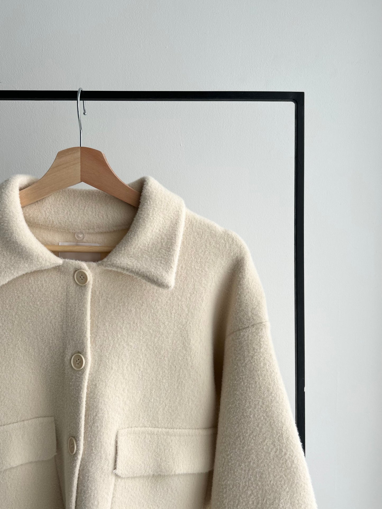 2wayニットカラーショートコート/アイボリー