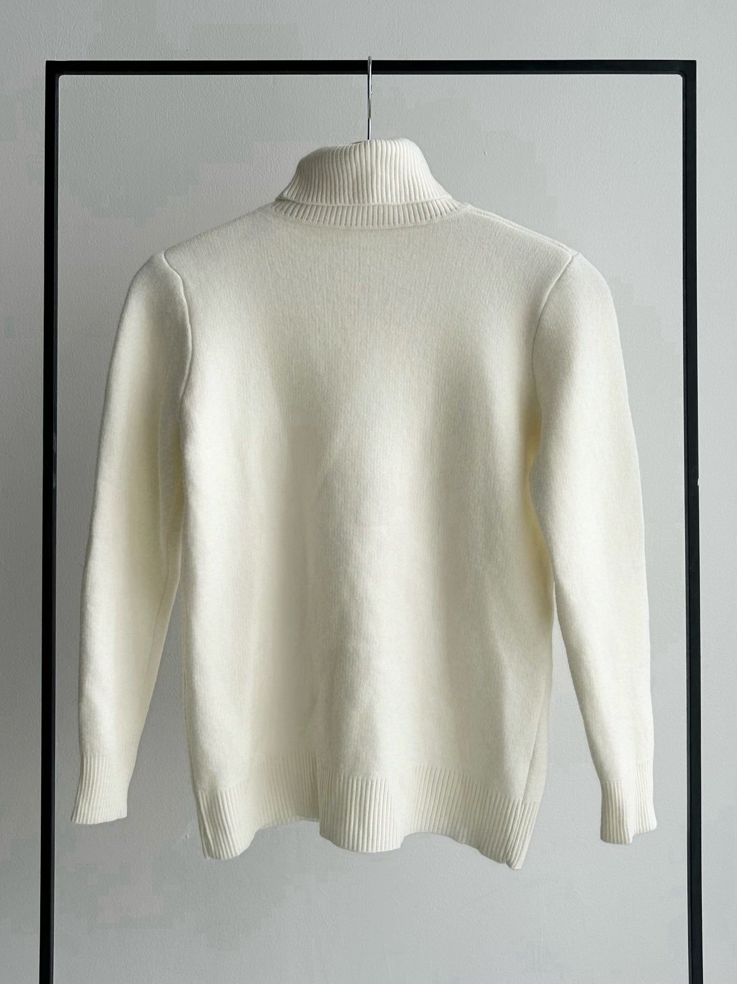 裏起毛タートルネックニットトップス/アイボリー