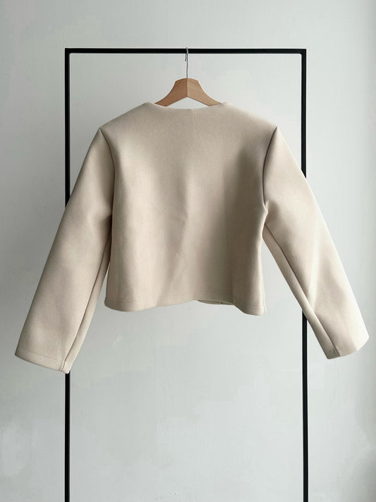 ゴールドボタンショートコート/アイボリー