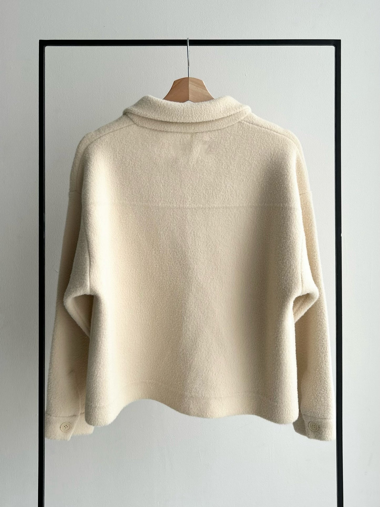 2wayニットカラーショートコート/アイボリー